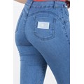 Calça Jeans Feminina Cintura Alta Skinny Hot Pants Elastano Lycra